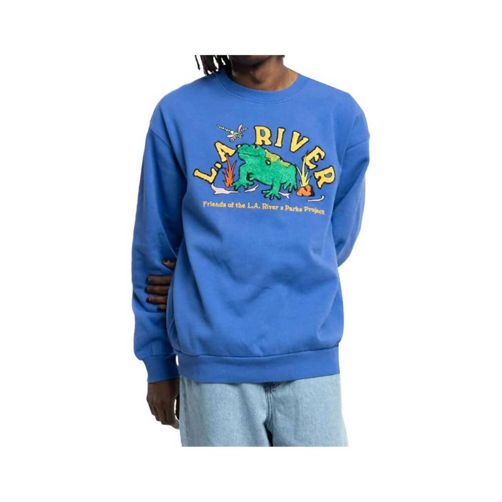 NEW PARKS PROJECT river toadally crew sweatshirt in blue